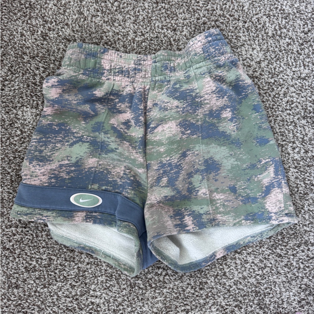 Nike Green and Blue Women’s Camo Shorts